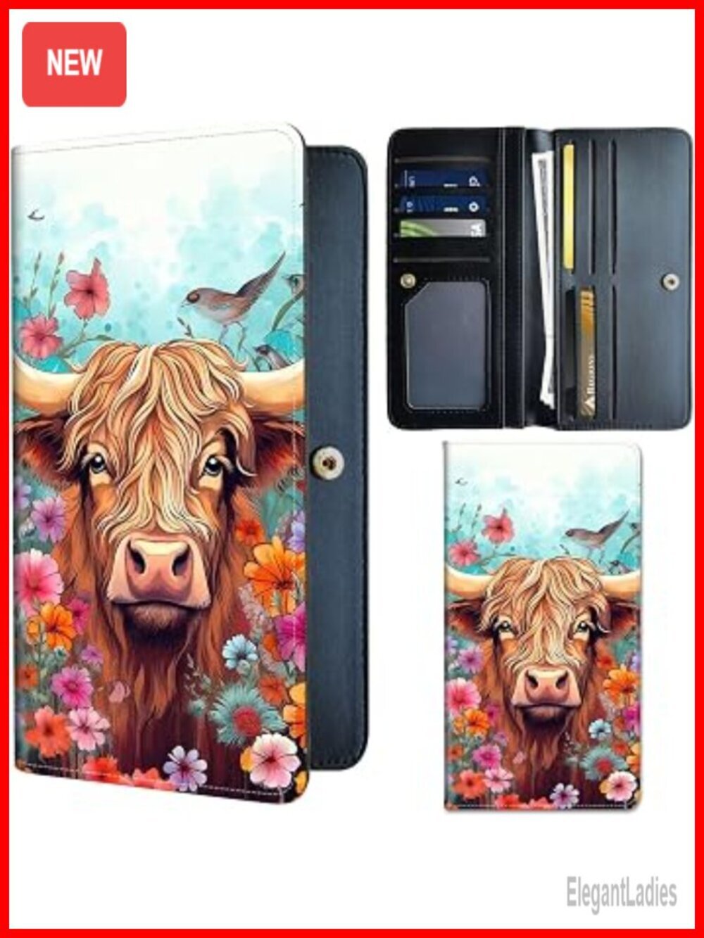 Slim PU Leather Bifold Wallet with RFID Blocking - 11 Card Slots & ID Window